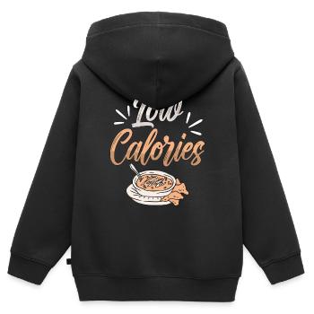 Régime faible en glucides Nutrition faible en calories Alimentation saine - Sweat Premium à capuche zippé enfant bio - noir - Dos - AI Model Kid Male (0cm)