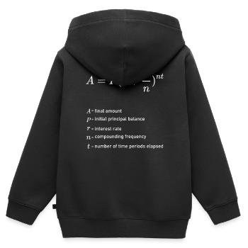 Compound Interest Formula Finanzen investieren - Kinder Premium Organic Zip Hoodie - Schwarz - Hinten - AI Model Kid Male (0cm)