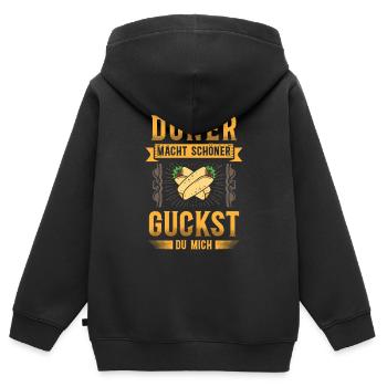 Kebab Dönerspieß Dönerladen Dürum Döner für Döner - Kinder Premium Organic Zip Hoodie - Schwarz - Hinten - AI Model Kid Male (0cm)
