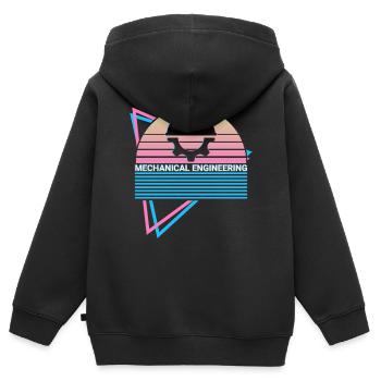 Maschinenbau Retro - Kinder Premium Organic Zip Hoodie - Schwarz - Hinten - AI Model Kid Male (0cm)