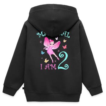 Feen Kinder Geburtstag 2 Jahre Mädchen Fee - Kinder Premium Organic Zip Hoodie - Schwarz - Hinten - AI Model Kid Male (0cm)