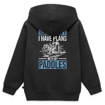 Drachenboot Paddeln Und Drachenboot - Kinder Premium Organic Zip Hoodie - Schwarz - Hinten - AI Model Kid Male (0cm)