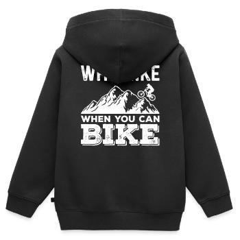 Mountainbiker, Mountainbike - Kinder Premium Organic Zip Hoodie - Schwarz - Hinten - AI Model Kid Male (0cm)