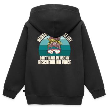 Medical receptionist - Kids Premium Organic Zip-up Hoodie - black - Back - AI Model Kid Male (0cm)