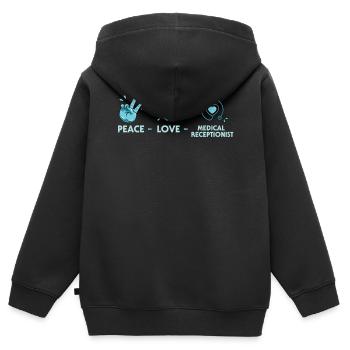 Medical receptionist - Kids Premium Organic Zip-up Hoodie - black - Back - AI Model Kid Male (0cm)