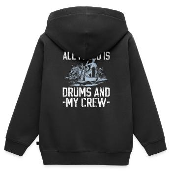 Drachenboot Und Drachenboot Paddler - Kinder Premium Organic Zip Hoodie - Schwarz - Hinten - AI Model Kid Male (0cm)