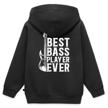 Best Bass Player Ever I Bass Guitar Player Bass Gu - Kinder Premium Organic Zip Hoodie - Schwarz - Hinten - AI Model Kid Male (0cm)