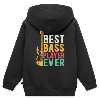 Bass Guitarist Bass Guitar Player - Best Bass Play - Kinder Premium Organic Zip Hoodie - Schwarz - Hinten - AI Model Kid Male (0cm)