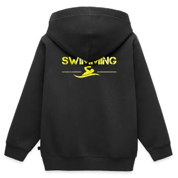 Nager - Sweat Premium à capuche zippé enfant bio - noir - Dos - AI Model Kid Male (0cm)