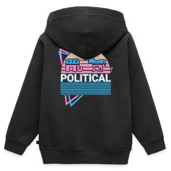 Political retro politician - Kids Premium Organic Zip-up Hoodie - black - Back - AI Model Kid Male (0cm)