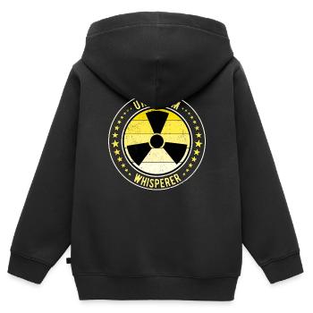 Ingénieur nucléaire Technicien nucléaire Chuchoteur d’uranium - Sweat Premium à capuche zippé enfant bio - noir - Dos - AI Model Kid Male (0cm)