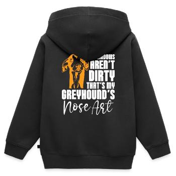 Greyhound Racing My Windows Rescue Greyhound Racer - Kinder Premium Organic Zip Hoodie - Schwarz - Hinten - AI Model Kid Male (0cm)