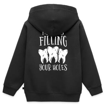 dentist, dentist, doctor, dentist, dentist - Kids Premium Organic Zip-up Hoodie - black - Back - AI Model Kid Male (0cm)