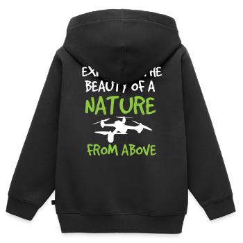 Drone volant, drones, drones, modèles réduits d’avions - Sweat Premium à capuche zippé enfant bio - noir - Dos - AI Model Kid Male (0cm)