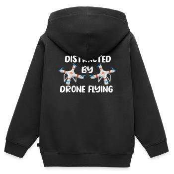 Drone volant, drones, drones, modèles réduits d’avions - Sweat Premium à capuche zippé enfant bio - noir - Dos - AI Model Kid Male (0cm)
