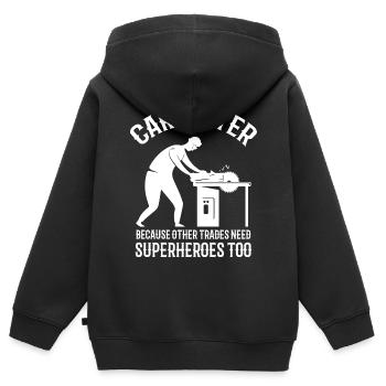 Carpenter, carpenter - Kids Premium Organic Zip-up Hoodie - black - Back - AI Model Kid Male (0cm)