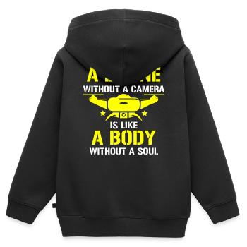 Drone volant, drones, drones, modèles réduits d’avions - Sweat Premium à capuche zippé enfant bio - noir - Dos - AI Model Kid Male (0cm)