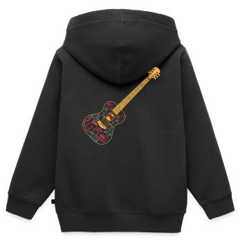 Guitar With Cats Guitar Guitarist Guitar Player Ca - Kinder Premium Organic Zip Hoodie - Schwarz - Hinten - AI Model Kid Male (0cm)