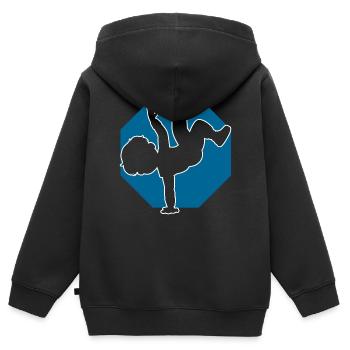 Breakdancer Junge Breakdancing - Kinder Premium Organic Zip Hoodie - Schwarz - Hinten - AI Model Kid Male (0cm)