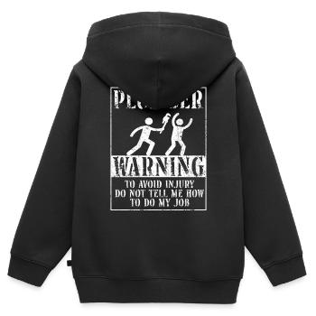 Plombier Plombier Plombier Vintage Plombier - Sweat Premium à capuche zippé enfant bio - noir - Dos - AI Model Kid Male (0cm)