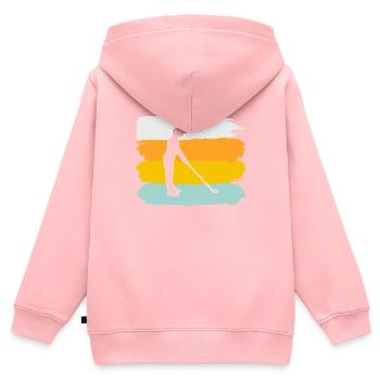 Golf Retro - Kinder Premium Organic Zip Hoodie - Rosa - Hinten - AI Model Kid Female (0cm)