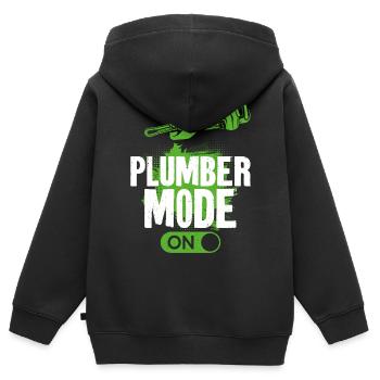 Plombier Plombier Plombier Vintage Plombier - Sweat Premium à capuche zippé enfant bio - noir - Dos - AI Model Kid Male (0cm)