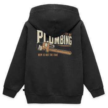 Plombier de plomberie vintage si vous - Sweat Premium à capuche zippé enfant bio - noir - Dos - AI Model Kid Male (0cm)
