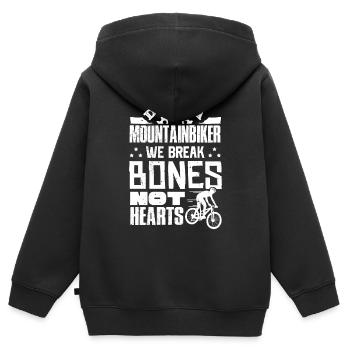 VTT, VTT - Sweat Premium à capuche zippé enfant bio - noir - Dos - AI Model Kid Male (0cm)