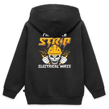 Réparation électronique Je suis payé pour dépouiller le réparateur - Sweat Premium à capuche zippé enfant bio - noir - Dos - AI Model Kid Male (0cm)