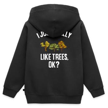 Tischler, Holzarbeiter - Kinder Premium Organic Zip Hoodie - Schwarz - Hinten - AI Model Kid Male (0cm)