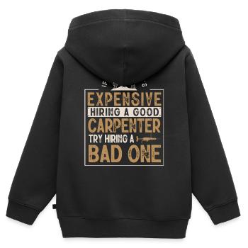 Carpenter, woodworker - Kids Premium Organic Zip-up Hoodie - black - Back - AI Model Kid Male (0cm)