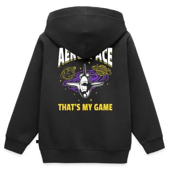 Aerospace That's My Game - Space Travel Space Ship - Kids Premium Organic Zip-up Hoodie - black - Back - AI Model Kid Male (0cm)