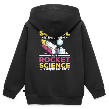 Space Exploration Space Travel Spaceship Rocket Sc - Kinder Premium Organic Zip Hoodie - Schwarz - Hinten - AI Model Kid Male (0cm)