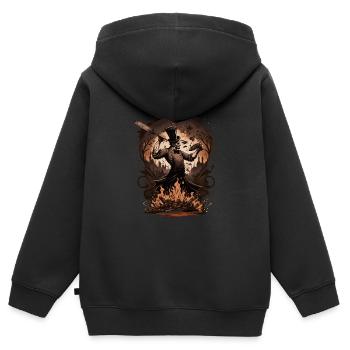 Gotischer Koch Aus Der Hölle - Kinder Premium Organic Zip Hoodie - Schwarz - Hinten - AI Model Kid Male (0cm)