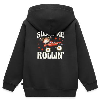 Sushi Me Rollin' Japanese Foodie I - Sweat Premium à capuche zippé enfant bio - noir - Dos - AI Model Kid Male (0cm)