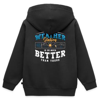 Meteorology My Weather Station Scientist Forecast - Kinder Premium Organic Zip Hoodie - Schwarz - Hinten - AI Model Kid Male (0cm)