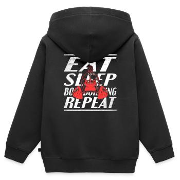 Alimentation Sommeil Musculation - Sweat Premium à capuche zippé enfant bio - noir - Dos - AI Model Kid Male (0cm)