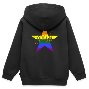 LGBTQ Pride - Kinder Premium Organic Zip Hoodie - Schwarz - Hinten - AI Model Kid Male (0cm)