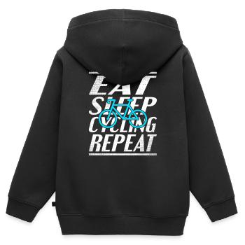 Alimentation Vélo de couchage - Sweat Premium à capuche zippé enfant bio - noir - Dos - AI Model Kid Male (0cm)