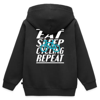 Alimentation Vélo de couchage - Sweat Premium à capuche zippé enfant bio - noir - Dos - AI Model Kid Male (0cm)