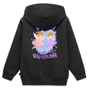 Going To Be A Big Cousin Fairy Promoted To Cousin - Kids Premium Organic Zip-up Hoodie - black - Back - AI Model Kid Male (0cm)