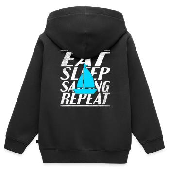 Alimentation Sommeil Voile - Sweat Premium à capuche zippé enfant bio - noir - Dos - AI Model Kid Male (0cm)