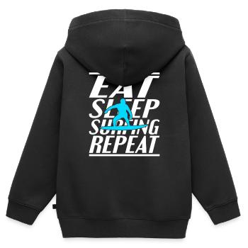 Alimentation Sommeil Surf - Sweat Premium à capuche zippé enfant bio - noir - Dos - AI Model Kid Male (0cm)