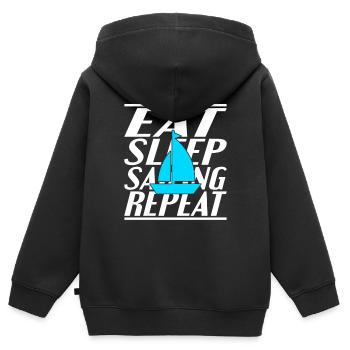 Alimentation Sommeil Voile - Sweat Premium à capuche zippé enfant bio - noir - Dos - AI Model Kid Male (0cm)
