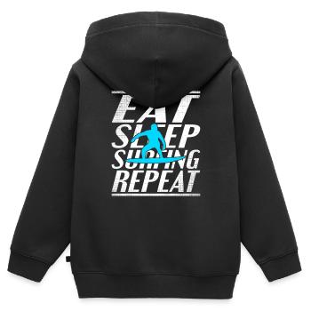 Alimentation Sommeil Surf - Sweat Premium à capuche zippé enfant bio - noir - Dos - AI Model Kid Male (0cm)
