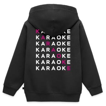 Karaoké Chanteur Karaoké - Sweat Premium à capuche zippé enfant bio - noir - Dos - AI Model Kid Male (0cm)