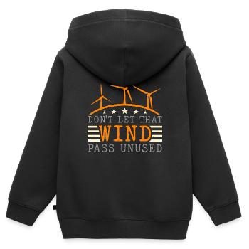 La technologie des éoliennes ne laisse pas cette énergie éolienne verte - Sweat Premium à capuche zippé enfant bio - noir - Dos - AI Model Kid Male (0cm)