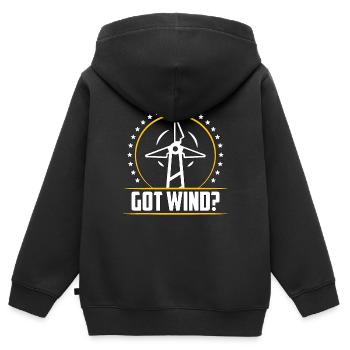 Wind Turbine Tech Got Wind Green Energy Windmill - Kinder Premium Organic Zip Hoodie - Schwarz - Hinten - AI Model Kid Male (0cm)