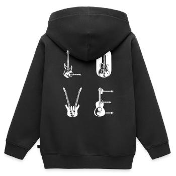 Bass Guitar Player Bass Guitarist Guitar LOVE - Kinder Premium Organic Zip Hoodie - Schwarz - Hinten - AI Model Kid Male (0cm)
