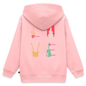 Guitare Basse Guitare LOVE Guitariste Basse - Sweat Premium à capuche zippé enfant bio - rose - Dos - AI Model Kid Female (0cm)